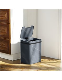 HOMCOM 15L Sensor Bin, Automatic Touchless Kitchen Bin, Easy Clean, Battery Operated for Home Office, Bedroom, Bathroom, Grey 2