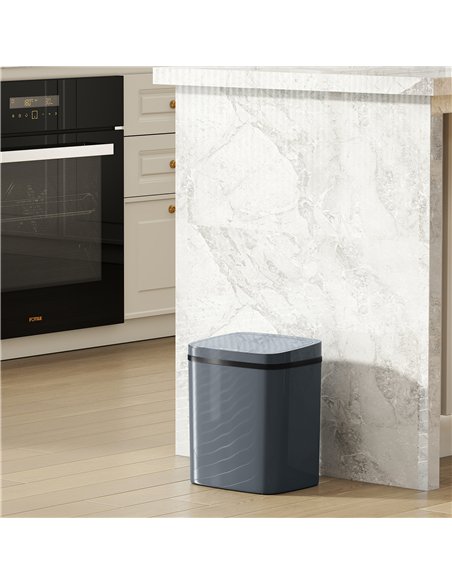 HOMCOM 15L Sensor Bin, Automatic Touchless Kitchen Bin, Easy Clean, Battery Operated for Home Office, Bedroom, Bathroom, Grey - pic 203552 | FastDaddyshop