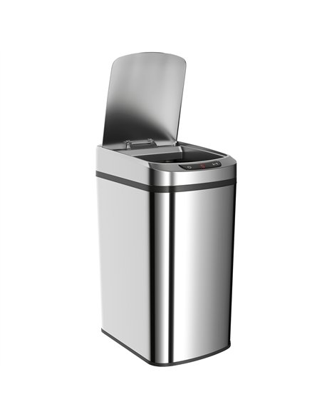 HOMCOM 12L Sensor Bin, Automatic Touchless Motion Sensor Kitchen Bin with Fingerprint Resistant Stainless Steel, Silver - pic 203553 | FastDaddyshop