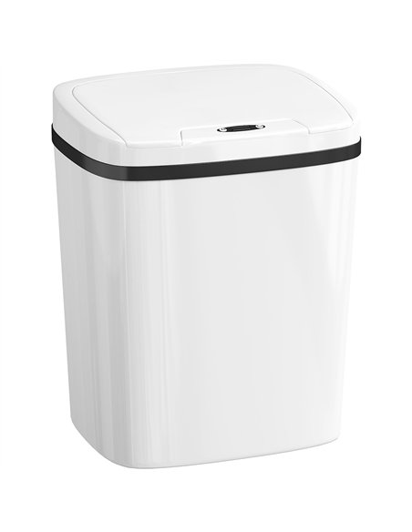 HOMCOM 15L Sensor Bin, Automatic Touchless Kitchen Bin, Easy Clean, Battery Operated for Home Office, Bedroom, Bathroom, White - pic 203562 | FastDaddyshop