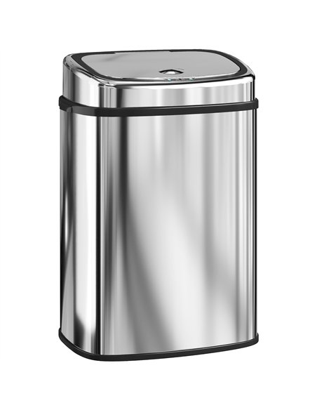 HOMCOM 50L Stainless Steel Sensor Bin - Silver Tone - pic 203607 | FastDaddyshop