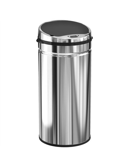 HOMCOM 42L Automatic Motion Sensor Rubbish Bin with Fingerprint Resistant, Stainless Steel, Silver Tone - pic 203625 | FastDaddyshop