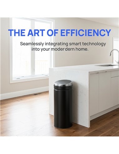 HOMCOM 50L Automatic Motion Sensor Rubbish Bin with Fingerprint Resistant, Stainless Steel, Black