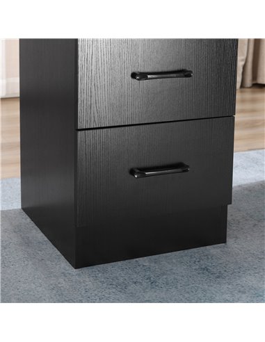 HOMCOM 120cm Computer Desk with Storage Shelves Drawers, Writing Table Study Workstation for Home Office, Black