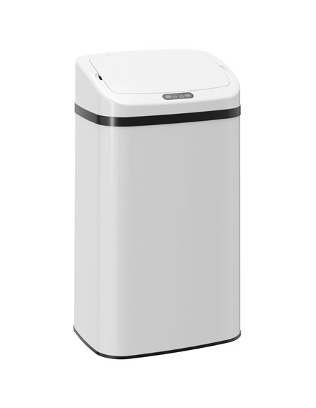HOMCOM 48L Stainless Steel Sensor Bin - White - pic 203643 | FastDaddyshop
