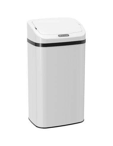 HOMCOM 48L Stainless Steel Sensor Bin - White