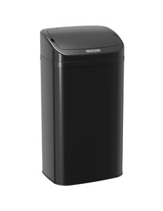 HOMCOM 48L Galvanised Steel Sensor Bin - Black