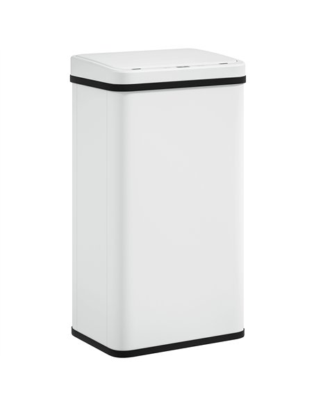 HOMCOM 50L Sensor Bin with Soft-Close Lid, Stainless Steel Automatic Touchless Motion Sensor Kitchen Bin, White - pic 203661 | FastDaddyshop