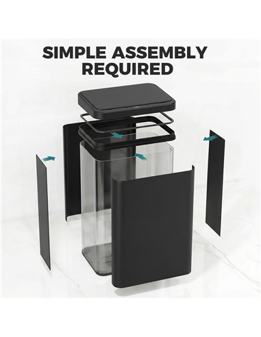 HOMCOM 40L Sensor Bin with Soft-Close Lid, Stainless Steel Automatic Touchless Motion Sensor Kitchen Bin, Black