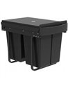 HOMCOM Pull Out Bin, Kitchen Under Sink Bin with 2 Removable Compartments, Smooth Glide, Black