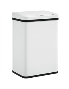 HOMCOM 40L Sensor Bin with Soft-Close Lid, Stainless Steel Automatic Touchless Motion Sensor Kitchen Bin, White