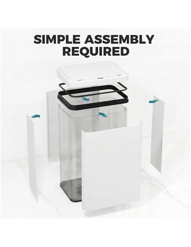 HOMCOM 40L Sensor Bin with Soft-Close Lid, Stainless Steel Automatic Touchless Motion Sensor Kitchen Bin, White