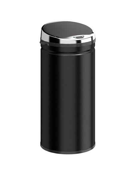 HOMCOM 42L Automatic Motion Sensor Rubbish Bin with Fingerprint Resistant, Stainless Steel, Black - pic 203706 | FastDaddyshop