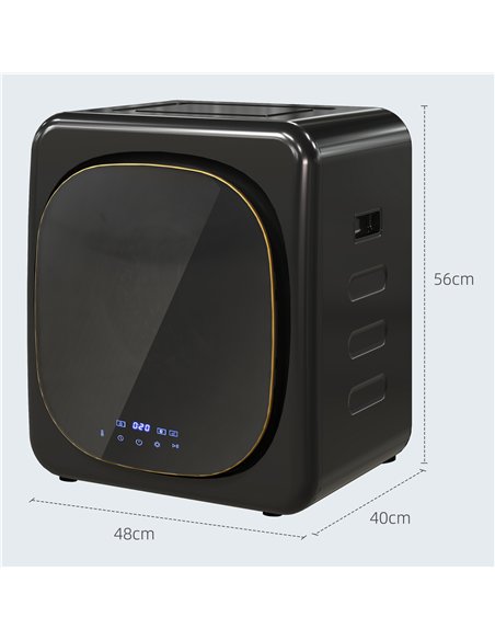 HOMCOM 4 kg Compact Tumble Dryer, with UV Sterilisation - Black - pic 203717 | FastDaddyshop