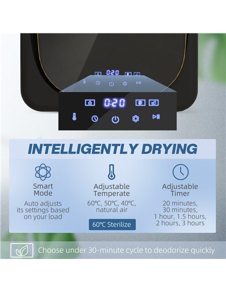 HOMCOM 4 kg Compact Tumble Dryer, with UV Sterilisation - Black - pic 203718 | FastDaddyshop