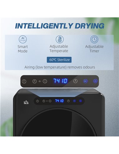 HOMCOM 4kg Compact 40-60℃  Tumble Dryer - Black