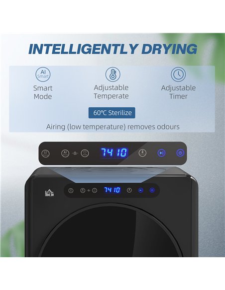 HOMCOM 4kg Compact 40-60℃  Tumble Dryer - Black - pic 203727 | FastDaddyshop