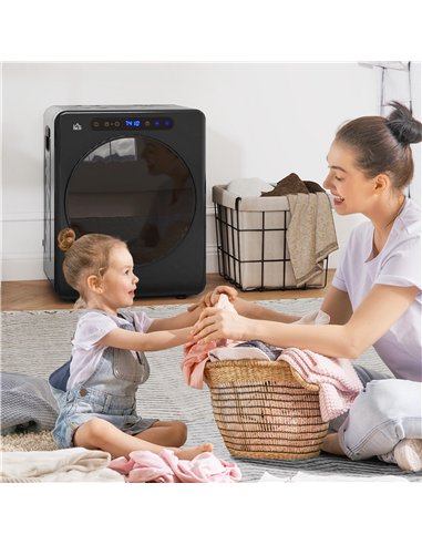 HOMCOM 4kg Compact 40-60℃  Tumble Dryer - Black