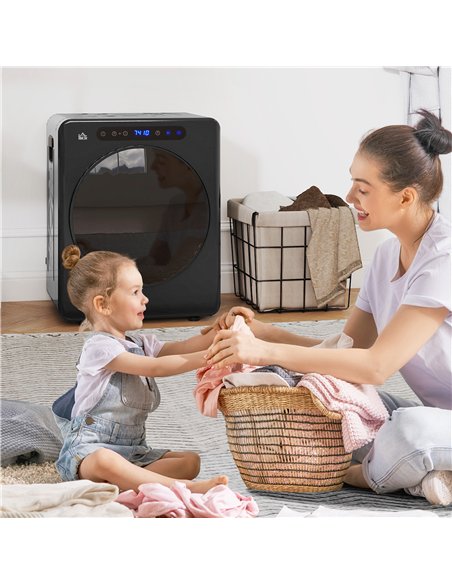 HOMCOM 4kg Compact 40-60℃  Tumble Dryer - Black - pic 203731 | FastDaddyshop
