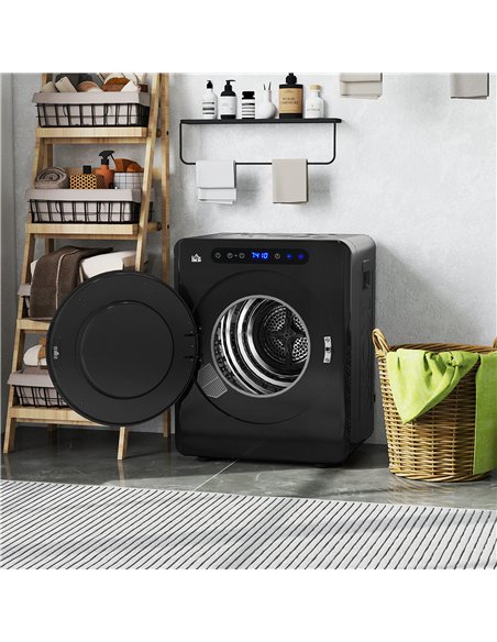 HOMCOM 4kg Compact 40-60℃  Tumble Dryer - Black - pic 203732 | FastDaddyshop
