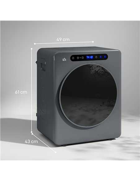 HOMCOM 4kg Compact 40-60℃  Tumble Dryer - Grey - pic 203735 | FastDaddyshop