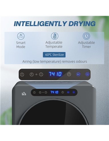 HOMCOM 4kg Compact 40-60℃  Tumble Dryer - Grey