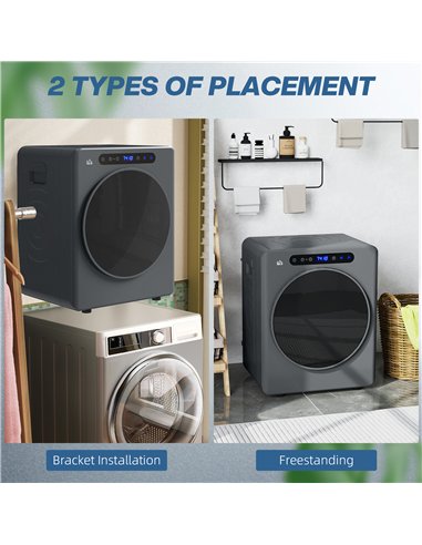 HOMCOM 4kg Compact 40-60℃  Tumble Dryer - Grey