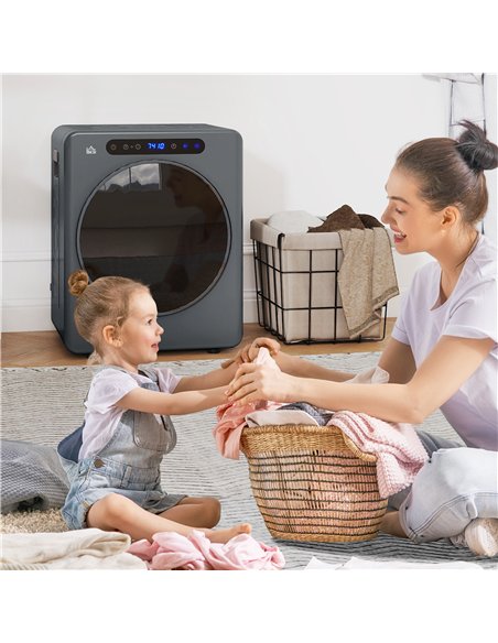 HOMCOM 4kg Compact 40-60℃  Tumble Dryer - Grey - pic 203740 | FastDaddyshop
