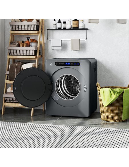 HOMCOM 4kg Compact 40-60℃  Tumble Dryer - Grey - pic 203741 | FastDaddyshop