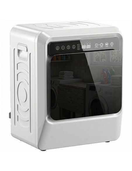 HOMCOM 5kg Vented Tumble Dryer, 1000W Compact Tumble Dryer with Smart Drying, Freestanding Stackable Clothes Drying Machine - pic 203760 | FastDaddyshop