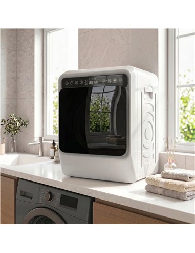 HOMCOM 5kg Vented Tumble Dryer, 1000W Compact Tumble Dryer with Smart Drying, Freestanding Stackable Clothes Drying Machine