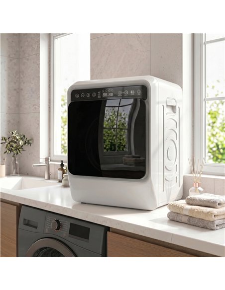 HOMCOM 5kg Vented Tumble Dryer, 1000W Compact Tumble Dryer with Smart Drying, Freestanding Stackable Clothes Drying Machine - pic 203761 | FastDaddyshop