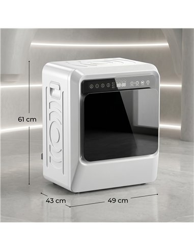 HOMCOM 5kg Vented Tumble Dryer, 1000W Compact Tumble Dryer with Smart Drying, Freestanding Stackable Clothes Drying Machine
