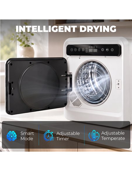 HOMCOM 5kg Vented Tumble Dryer, 1000W Compact Tumble Dryer with Smart Drying, Freestanding Stackable Clothes Drying Machine - pic 203763 | FastDaddyshop