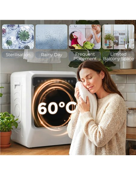 HOMCOM 5kg Vented Tumble Dryer, 1000W Compact Tumble Dryer with Smart Drying, Freestanding Stackable Clothes Drying Machine - pic 203765 | FastDaddyshop