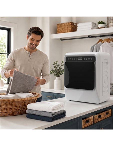 HOMCOM 5kg Vented Tumble Dryer, 1000W Compact Tumble Dryer with Smart Drying, Freestanding Stackable Clothes Drying Machine - pic 203767 | FastDaddyshop
