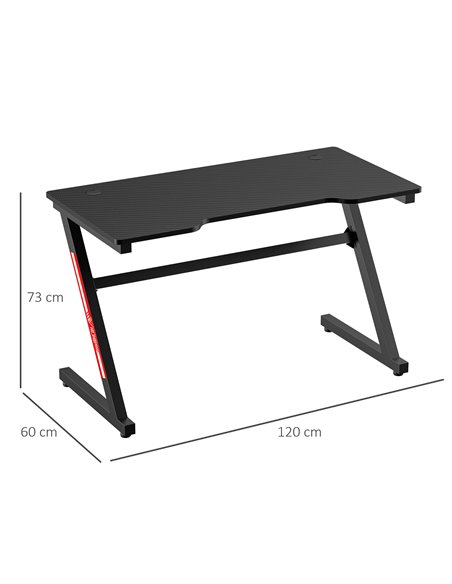 HOMCOM Racing Style Gaming Computer Desk with 2 Cable Managements, Black - pic 20377 | FastDaddyshop