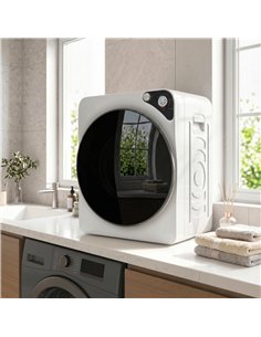 HOMCOM 5kg Vented Tumble Dryer, 1000W Compact Tumble Dryer with 5 Drying Modes, Stainless Steel Tub, White 2