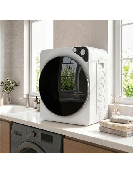HOMCOM 5kg Vented Tumble Dryer, 1000W Compact Tumble Dryer with 5 Drying Modes, Stainless Steel Tub, White - pic 203770 | FastDaddyshop