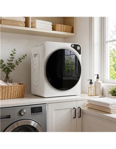 HOMCOM 5kg Vented Tumble Dryer, 1000W Compact Tumble Dryer with 5 Drying Modes, Stainless Steel Tub, White