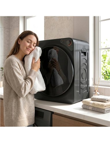 HOMCOM 5kg Vented Tumble Dryer, 1000W Compact Tumble Dryer with 5 Drying Modes, Stainless Steel Tub, Black