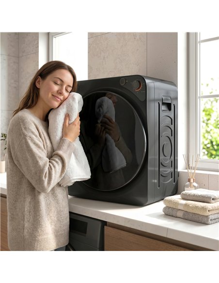 HOMCOM 5kg Vented Tumble Dryer, 1000W Compact Tumble Dryer with 5 Drying Modes, Stainless Steel Tub, Black - pic 203779 | FastDaddyshop