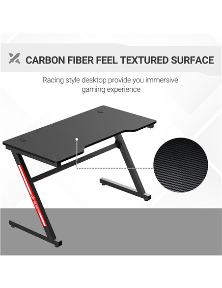 HOMCOM Racing Style Gaming Computer Desk with 2 Cable Managements, Black - pic 20379 | FastDaddyshop