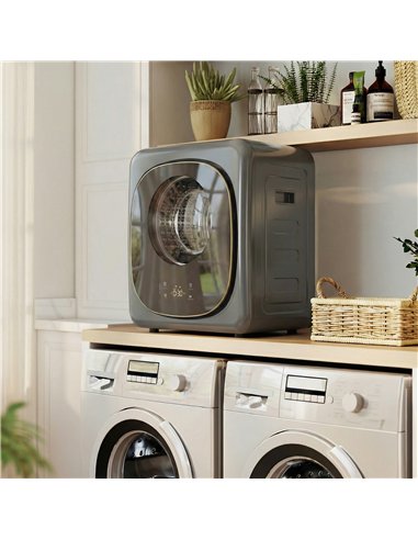 HOMCOM 4kg Vented Tumble Dryer with 5 Drying Mode, 800W Compact Freestanding Front Tumble Dryer, Grey