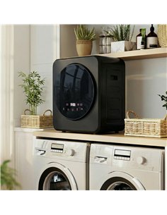 HOMCOM Vented Tumble Dryer, 4 kg Front Tumble Dryer with Stainless Steel Tub, 800W Compact Freestanding Black 2