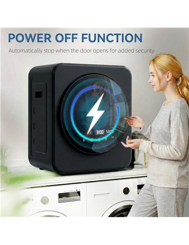 HOMCOM Vented Tumble Dryer, 4 kg Front Tumble Dryer with Stainless Steel Tub, 800W Compact Freestanding Black