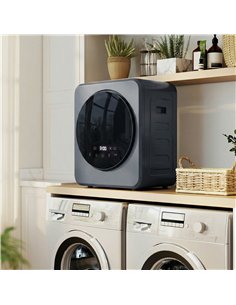 HOMCOM Vented Tumble Dryer, 4 kg Front Tumble Dryer with Stainless Steel Tub, 800W Compact Freestanding Grey 2