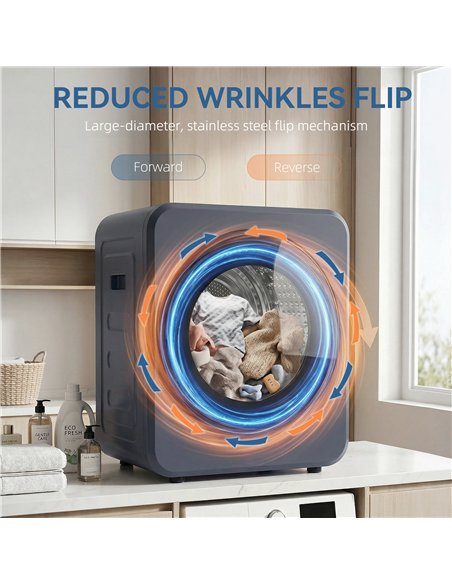 HOMCOM Vented Tumble Dryer, 4 kg Front Tumble Dryer with Stainless Steel Tub, 800W Compact Freestanding Grey - pic 203810 | FastDaddyshop