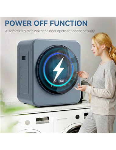 HOMCOM Vented Tumble Dryer, 4 kg Front Tumble Dryer with Stainless Steel Tub, 800W Compact Freestanding Grey