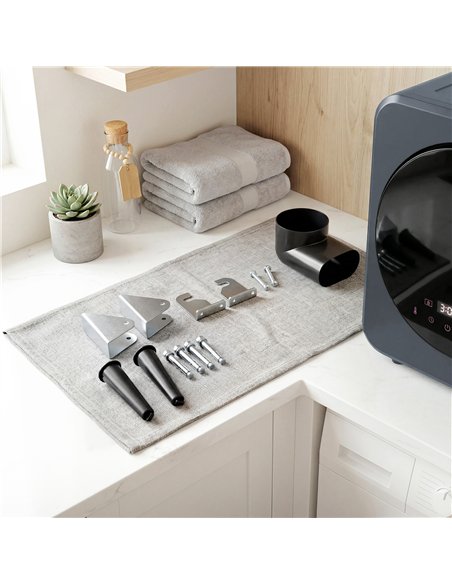 HOMCOM Vented Tumble Dryer, 4 kg Front Tumble Dryer with Stainless Steel Tub, 800W Compact Freestanding Grey - pic 203813 | FastDaddyshop